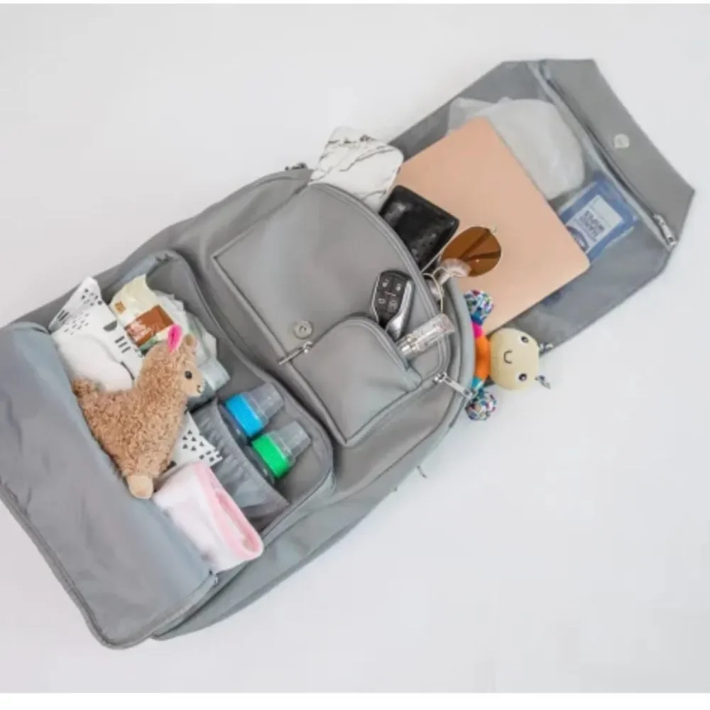 NWT OTG Gray Baby Diaper Changing Station Backpack